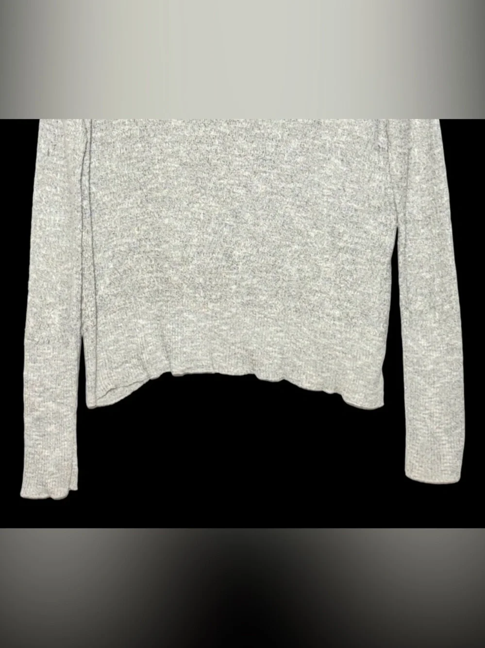 Free People X Revolve Gray Crossover Hem Mock Neck Sweater, Relaxed Fit, Medium